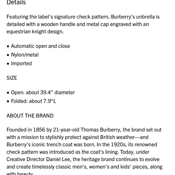 Burberry Plaid Umbrella with cover - Picture 3 of 4